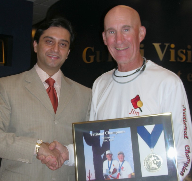Jim Wright National Pickle Ball Champ with Dr. Gulani Gulani Vision Institute Jacksonville Florida